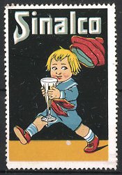 Reklamemarke Sinalco-Limonade, Junge mit Glas Sinalco  - Afbeelding 1 van 1
